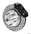 Wilwood Forged Dynalite Pro Front Kit 11.00in Rotor 5x4.00in BC 65-72 SRP Drilled & Slotted - Black - Brakes Rotors Pads