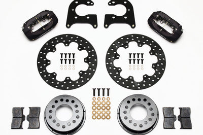 Wilwood Forged Dynalite Rear Drag Kit Drilled Rotor Big Ford 2.50in Offset - Brakes Rotors & Pads
