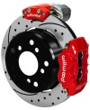 Wilwood Forged Dynalite Rear Electronic Parking Brake Kit - Red Powder Coat Caliper - D/S Rotor - Brakes Rotors & Pads