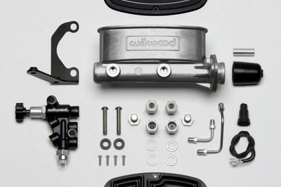 Wilwood HV Tandem M/C Kit w L/H Bracket & Prop Valve - 1in Bore - Brakes Rotors Pads