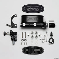 Wilwood HV Tandem M/C Kit w L/H Bracket & Prop Valve - 1in Bore Black - Brakes Rotors Pads