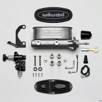 Wilwood HV Tandem M/C Kit w L/H Bracket & Prop Valve - 7/8in Bore-W/Pushrod - Early Mustang - Brakes Rotors Pads