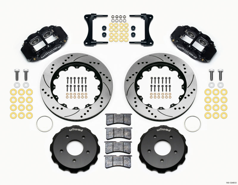 Wilwood Narrow Superlite 4R Front Hat Kit 14.00in Drill 2007-Up Jeep Wrangler - Brakes Rotors & Pads
