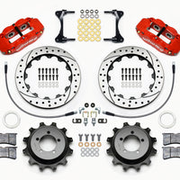 Wilwood Narrow Superlite 4R Rear Kit 12.88in Drilled Red 99-05 WRX / 99-07 Impreza - Brakes Rotors & Pads