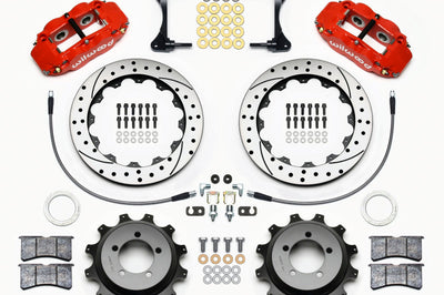 Wilwood Narrow Superlite 4R Rear Kit 12.88in Drilled Red 99-05 WRX / 99-07 Impreza - Brakes Rotors & Pads