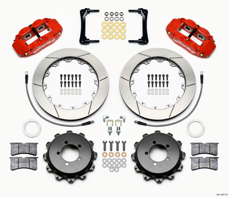Wilwood Narrow Superlite 4R Rear Kit 12.88in Red 2012-Up Toyota / Scion FRS w/Lines - Brakes Rotors & Pads