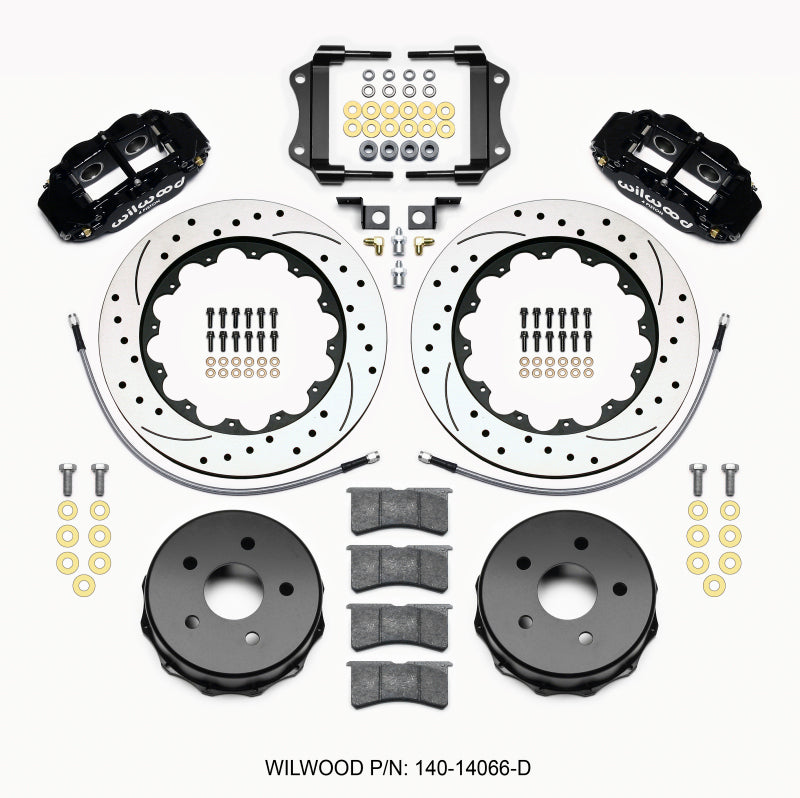 Wilwood Narrow Superlite 4R Rear Kit 14.00in Drilled 2007-up Jeep JK w/Lines - Brakes Rotors & Pads