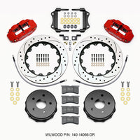 Wilwood Narrow Superlite 4R Rear Kit 14.00in Drilled Red 2007-up Jeep JK w/Lines - Brakes Rotors & Pads