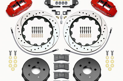 Wilwood Narrow Superlite 4R Rear Kit 14.00in Drilled Red 2007-up Jeep JK w/Lines - Brakes Rotors & Pads
