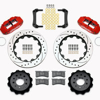 Wilwood Narrow Superlite 4R Rear Kit 14.00in Drilled Red Morrison Multilink IRS (10-15 Camaro Based) - Brakes Rotors &
