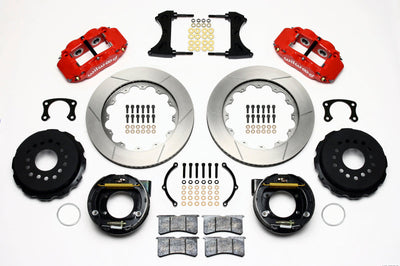 Wilwood Narrow Superlite 4R Rear P-Brk Kit 14.00in Red New Big Ford 2.50in Offset - Brakes Rotors & Pads