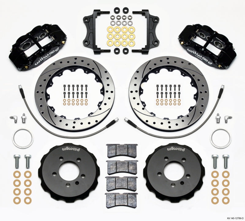 Wilwood Narrow Superlite 6R Front Hat Kit 12.88in Drilled 06-12 Volkswagen GTI w/ Lines - Brakes Rotors & Pads