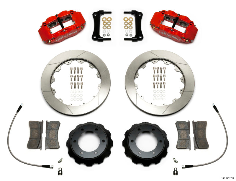 Wilwood Narrow Superlite Red 6R Front Kit 12.88in Slotted Rotor w/ Lines 05-15 Toyota Tacoma - Brakes Rotors & Pads