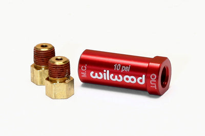 Wilwood Residual Pressure Valve - New Style w/ Fittings - 10# / Red - Brakes Rotors & Pads