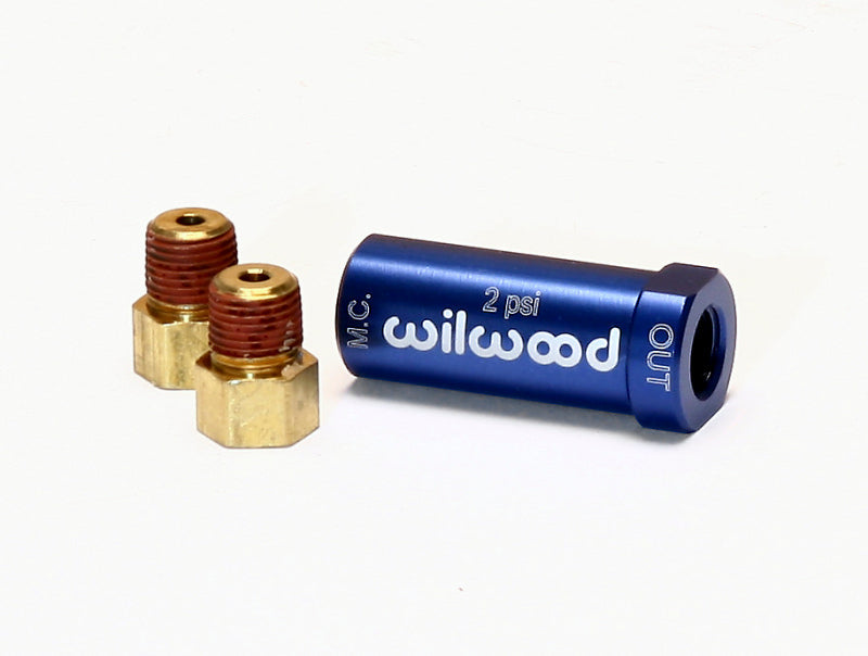 Wilwood Residual Pressure Valve - New Style w/ Fittings - 2# / Blue - Brakes Rotors & Pads