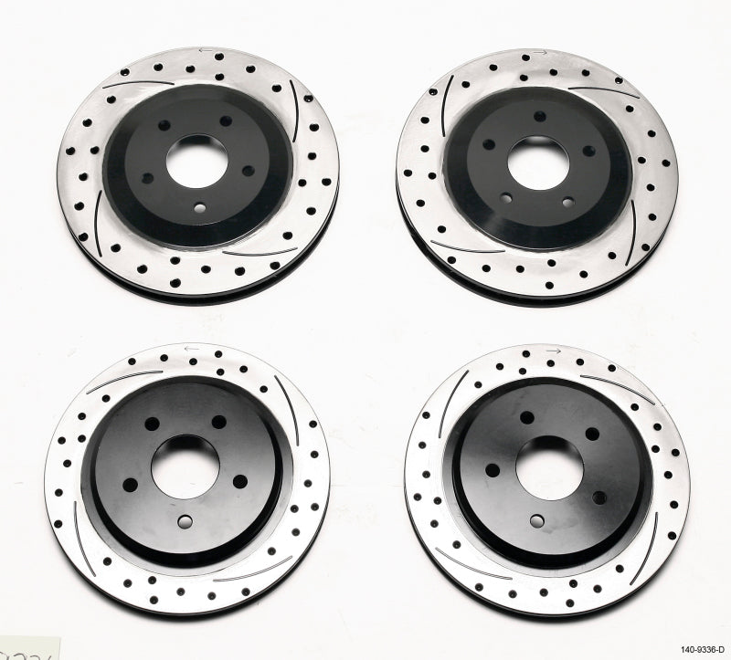 Wilwood Rotor Kit Front/Rear-Dimpled/Slotted 97-04 Corvette C5 All/ 05-13 C6 Base - Brakes Rotors & Pads