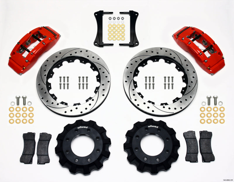 Wilwood TC6R Front Kit 16.00in Drilled Red 1999-2014 GM Truck/SUV 1500 - Brakes Rotors & Pads