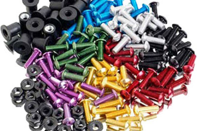 Puig Windscreen Screw Kit Well Nut Silver - Blue