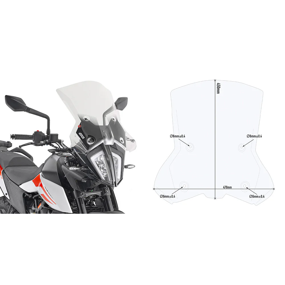 GIVI Windshield Specific Clear Ktm - Windshield/Windscreen
