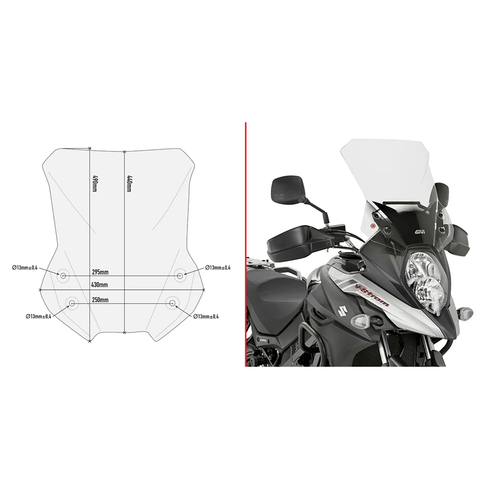 GIVI Windshield Specific Clear Suz - Windshield/Windscreen