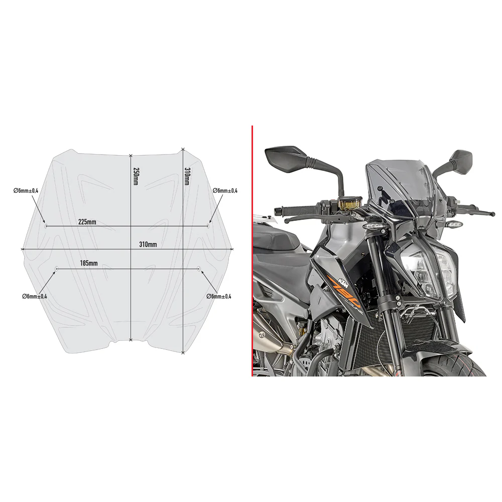 GIVI Windshield Specific Low Smoke Ktm - Windshield/Windscreen