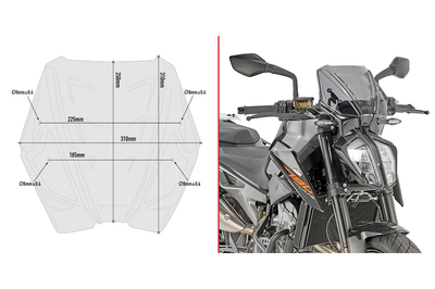 GIVI Windshield Specific Low Smoke Ktm - Windshield/Windscreen