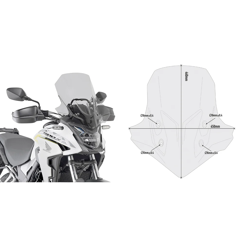 GIVI Windshield Specific Smoke Hon - Windshield/Windscreen