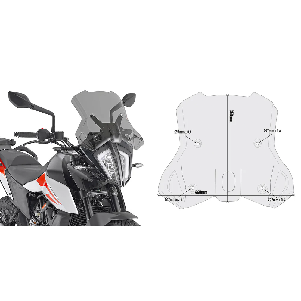 GIVI Windshield Specific Smoke Ktm - Windshield/Windscreen