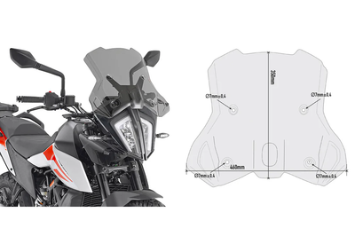 GIVI Windshield Specific Smoke Ktm - Windshield/Windscreen