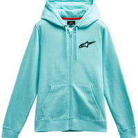 Alpinestars Womens Ageless Chest Hoodie Light Aqua/black Xs - Aqua/Black / 2X-Large - Bicycle Collection