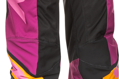 Fly Racing Women’s F-16 Pants Black/mauve/yellow Sz 15/16