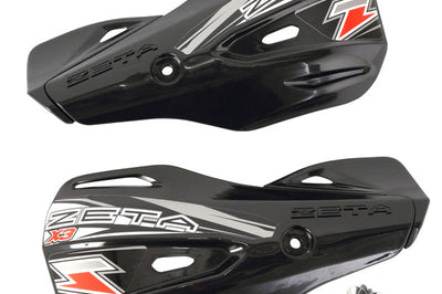Zeta X3 Handguard Shield White - Black - Snowmobile Collection
