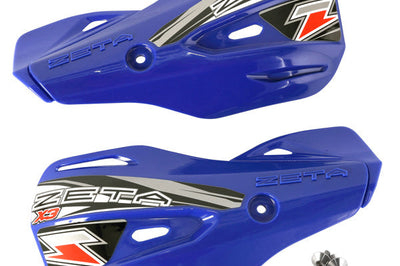 Zeta X3 Handguard Shield White - Blue - Snowmobile Collection