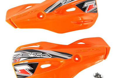 Zeta X3 Handguard Shield White - Orange - Snowmobile Collection