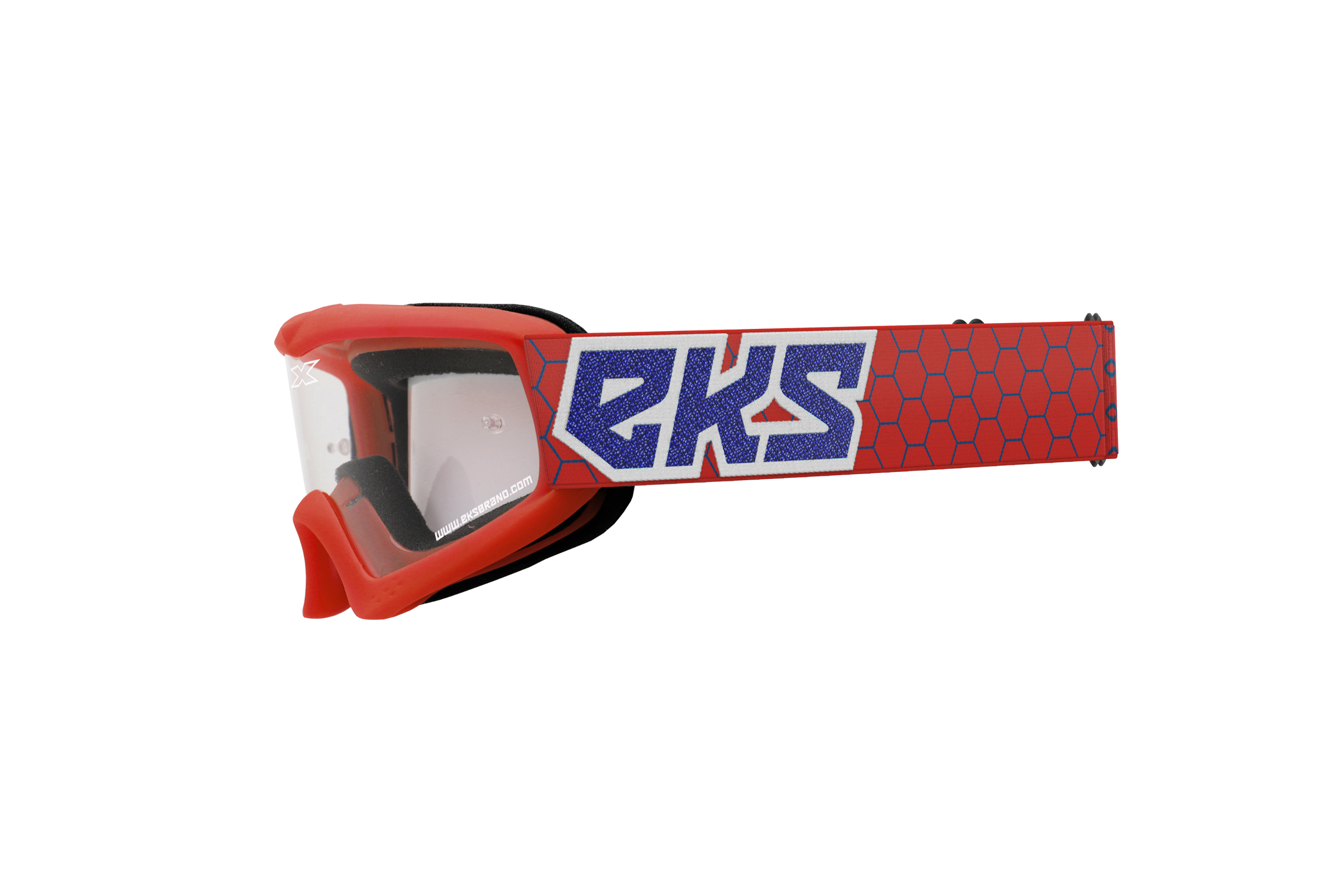 Eks Brand Xgrom Youth Goggle Black/white Clear - Red/White/Metallic Blue - Bicycle Collection
