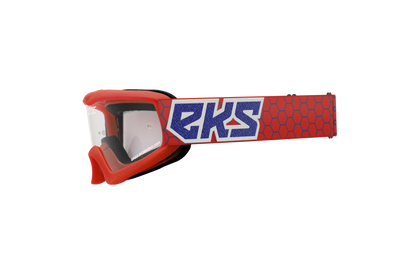 Eks Brand Xgrom Youth Goggle Black/white Clear - Red/White/Metallic Blue - Bicycle Collection