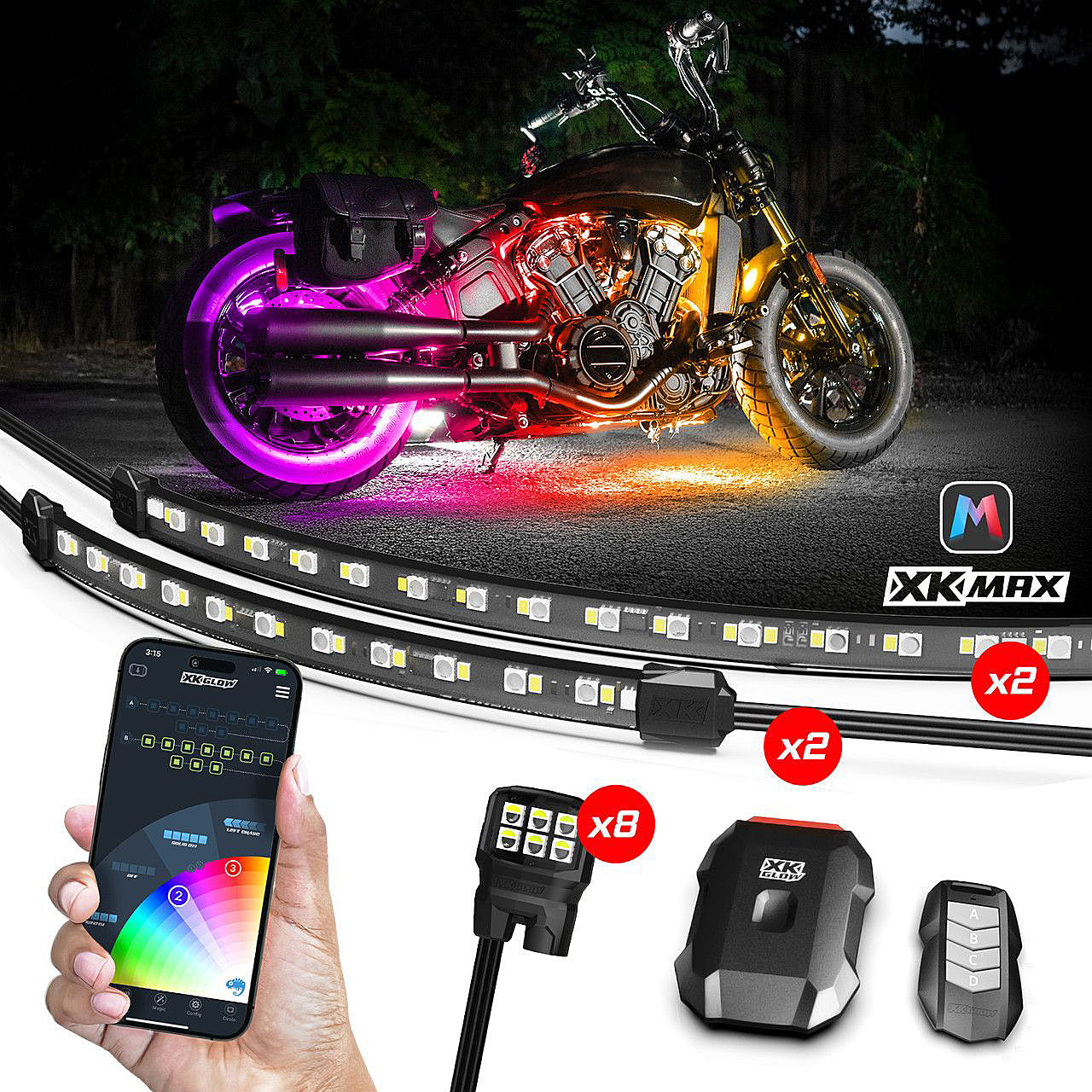 XK GLOW Xkmax Led Underglow Kit 10 Pc - Illumination