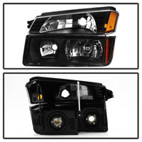SPYDER xTune 02-06 Chevy Avalanche w/Cladding OEM Bumper Light & Headlights - (BLACK) (HD-JH-CAVA02-SET-BK) - Lights
