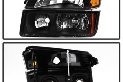 SPYDER xTune 02-06 Chevy Avalanche w/Cladding OEM Bumper Light & Headlights - (BLACK) (HD-JH-CAVA02-SET-BK) - Lights