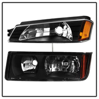 SPYDER xTune 02-06 Chevy Avalanche w/Cladding OEM Bumper Light & Headlights - (BLACK) (HD-JH-CAVA02-SET-BK) - Lights