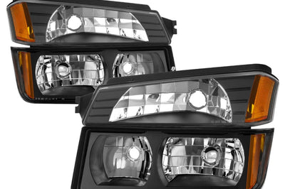 SPYDER xTune 02-06 Chevy Avalanche w/Cladding OEM Bumper Light & Headlights - (BLACK) (HD-JH-CAVA02-SET-BK) - Lights