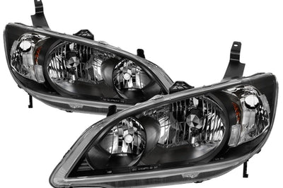 SPYDER xTune 04-05 Honda Civic (Excl Hatchback/Si) OEM Style Headlights - Black (HD-JH-HC04-4D-AM-BK) - Lights