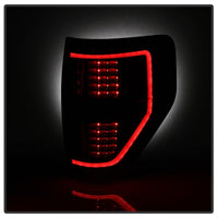 SPYDER xTune 09-14 Ford F-150 Light Bar LED Tail Lights - Black Smoke (ALT-JH-FF15009-LBLED-BSM)