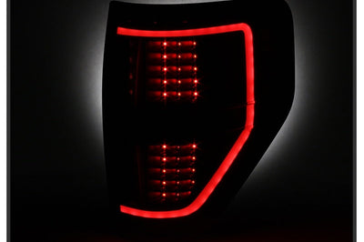 SPYDER xTune 09-14 Ford F-150 Light Bar LED Tail Lights - Black Smoke (ALT-JH-FF15009-LBLED-BSM)