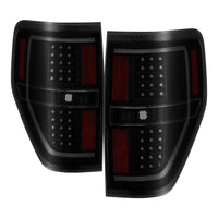 SPYDER xTune 09-14 Ford F-150 Light Bar LED Tail Lights - Black Smoke (ALT-JH-FF15009-LBLED-BSM)