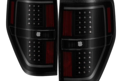 SPYDER xTune 09-14 Ford F-150 Light Bar LED Tail Lights - Black Smoke (ALT-JH-FF15009-LBLED-BSM)