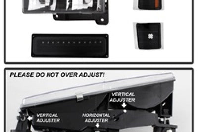 SPYDER Xtune 92-94 Blazer Full Size Corner/LED Bumper Headlights Black HD-JH-CCK88-LED-AM-BK-SET - Lights