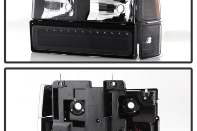 SPYDER Xtune 92-94 Blazer Full Size Corner/LED Bumper Headlights Black HD-JH-CCK88-LED-AM-BK-SET - Lights