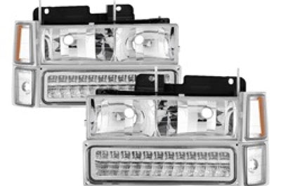 SPYDER Xtune 92-94 Blazer Full Size Corner/LED Bumper Headlights Chrome HD-JH-CCK88-LED-AM-C-SET - Lights