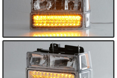 SPYDER Xtune 92-94 Blazer Full Size Corner/LED Bumper Headlights Chrome HD-JH-CCK88-LED-AM-C-SET - Lights